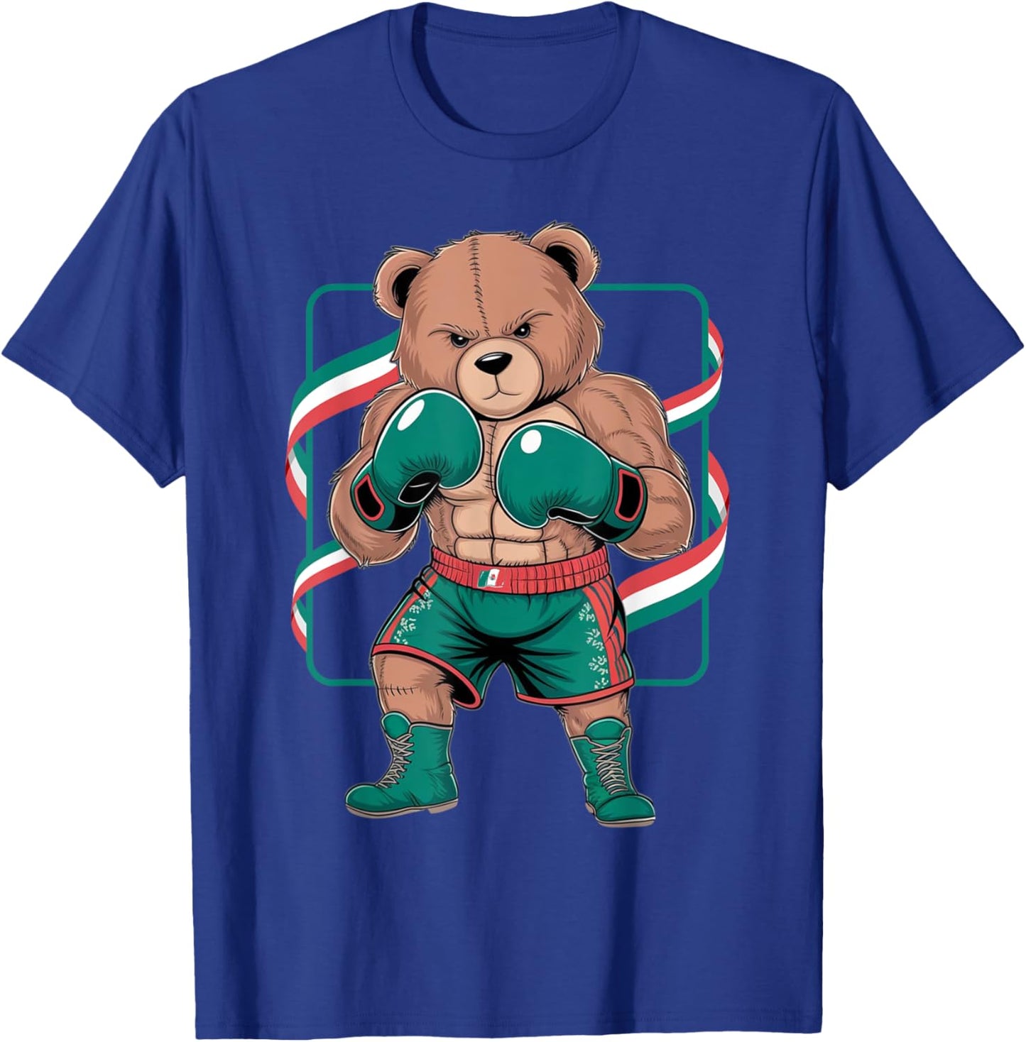 Mexican Teddy Bear Boxing Player Gloves Gym Stylish Costume T-Shirt - T-Shirt | Royal
