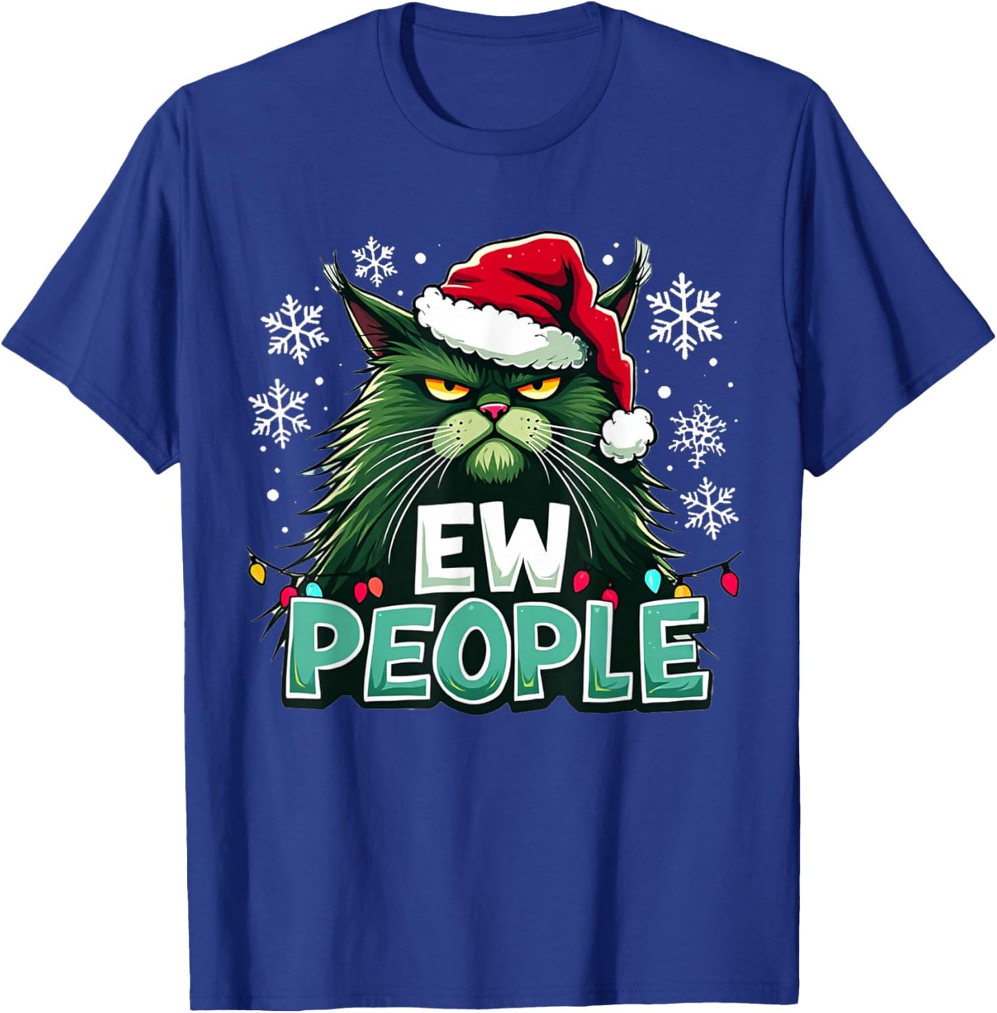 Ew people xmas Cat lover men fun cat saying T-Shirt - T-Shirt | Royal