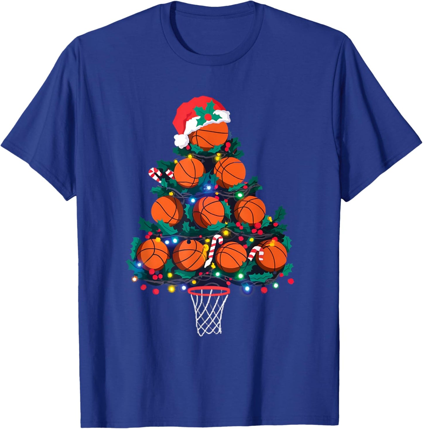 Basketball Christmas Tree Basketball Sports Lover Xmas T-Shirt - T-Shirt | Royal