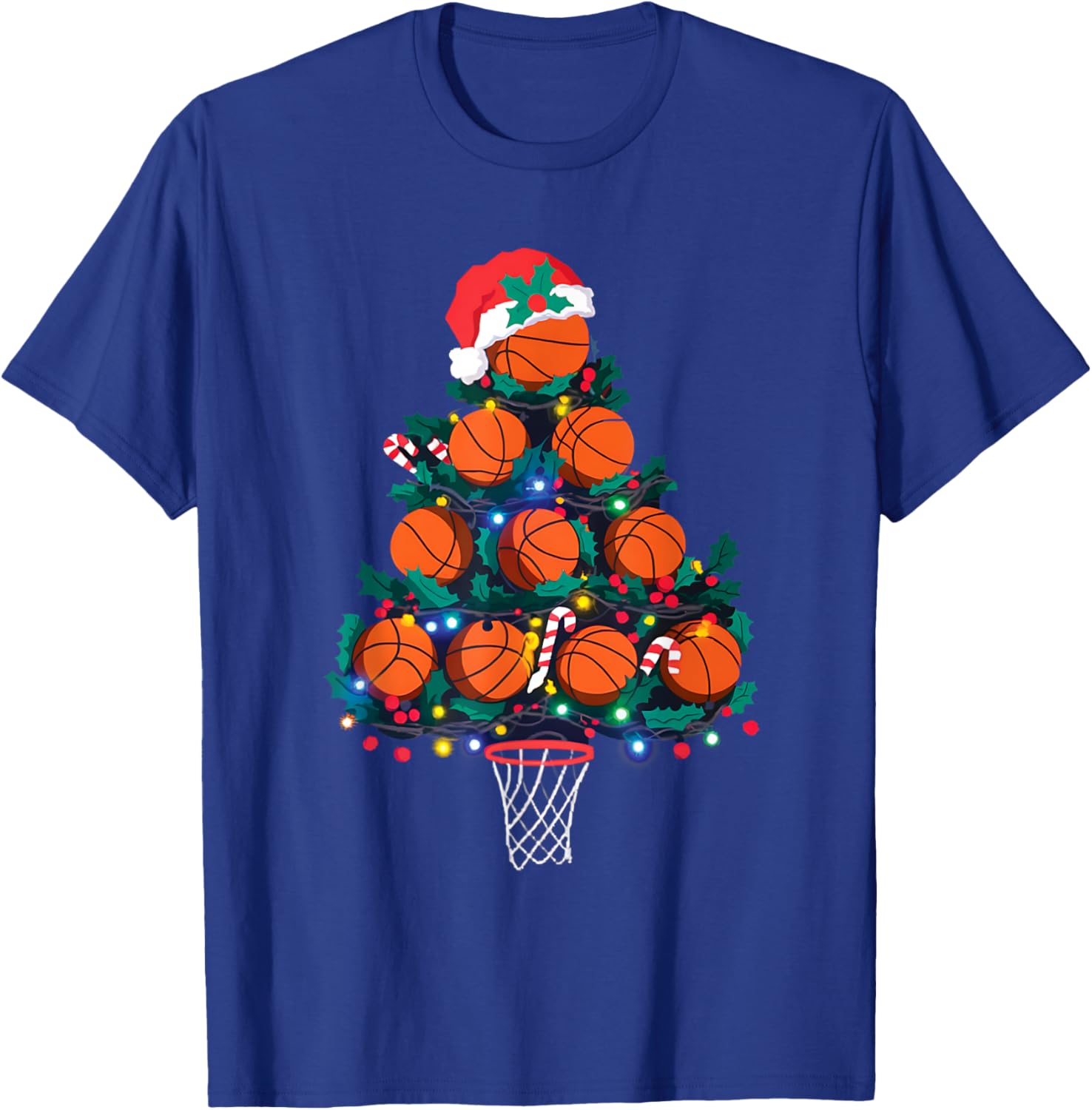 Basketball Christmas Tree Basketball Sports Lover Xmas T-Shirt - T-Shirt | Royal