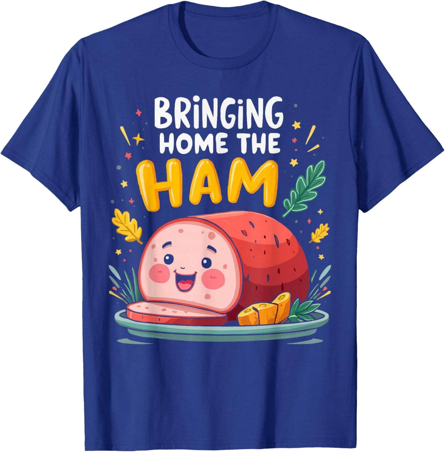 Funny Ham Meat Pig Farmer Pork Food Lover Foodie T-Shirt - T-Shirt | Royal