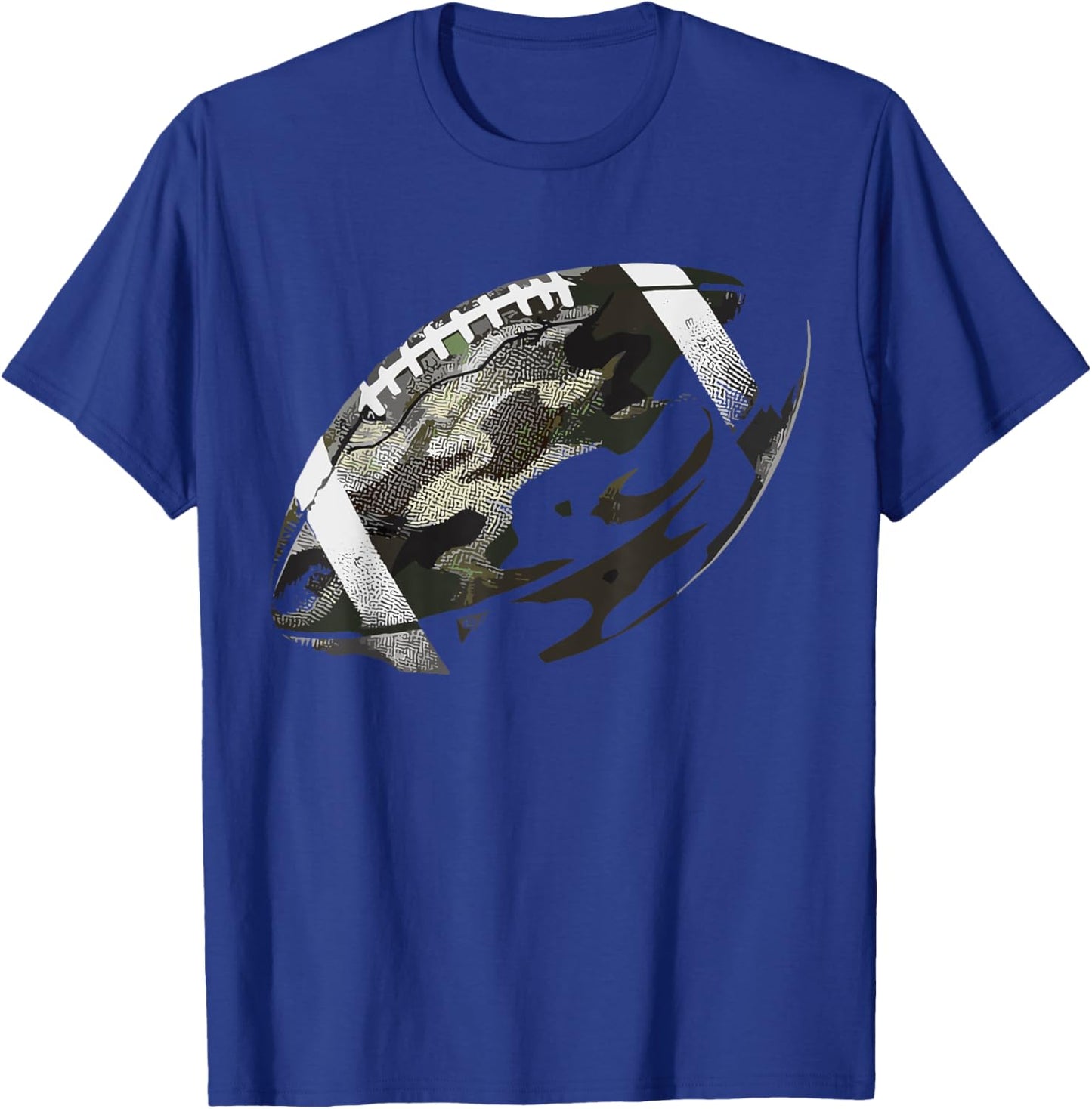 Football Retro American Football Camouflage T-Shirt - T-Shirt | Royal