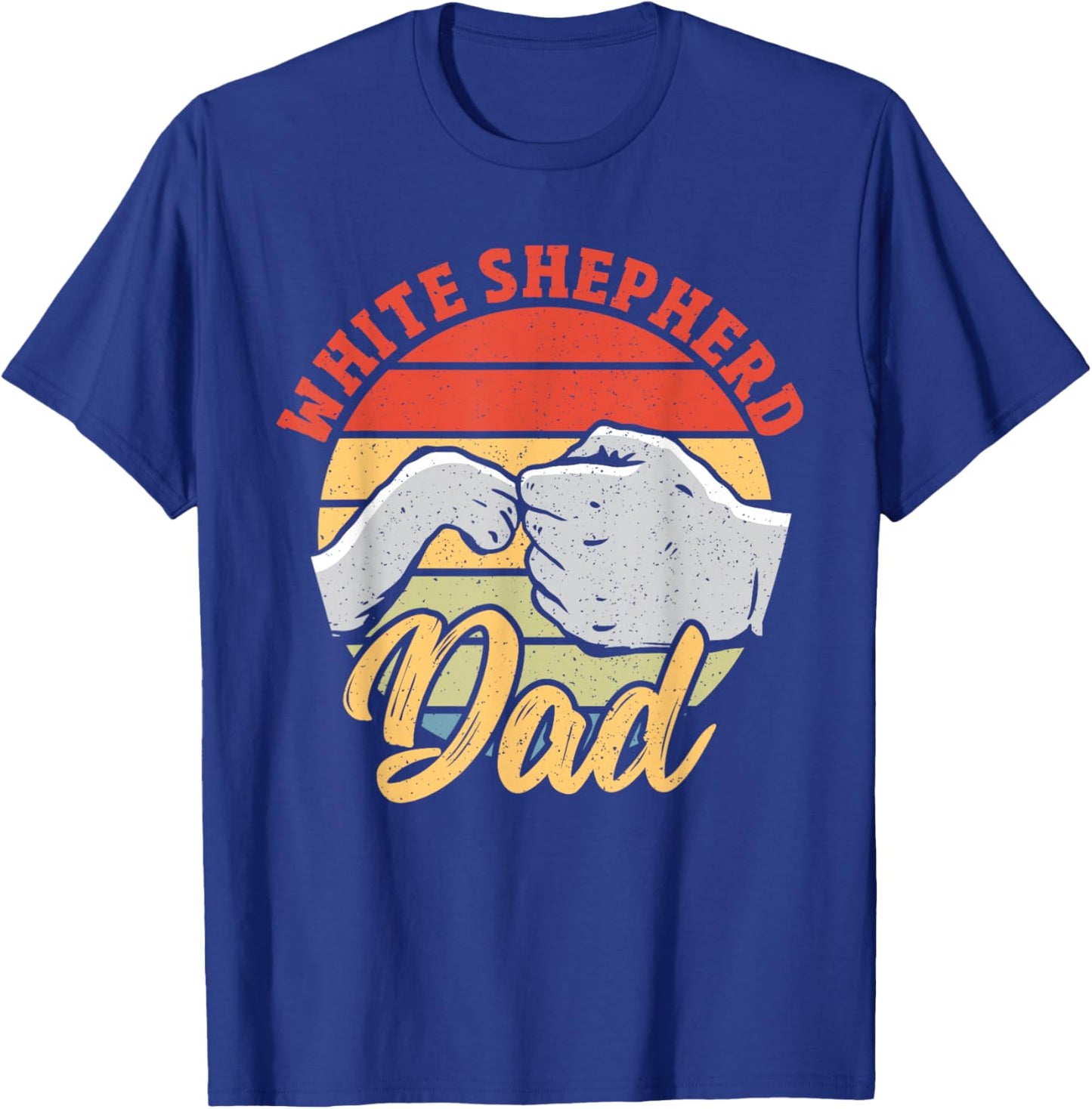 White Shepherd Dad Dog Vintage White German Shepherd T-Shirt - T-Shirt | Royal