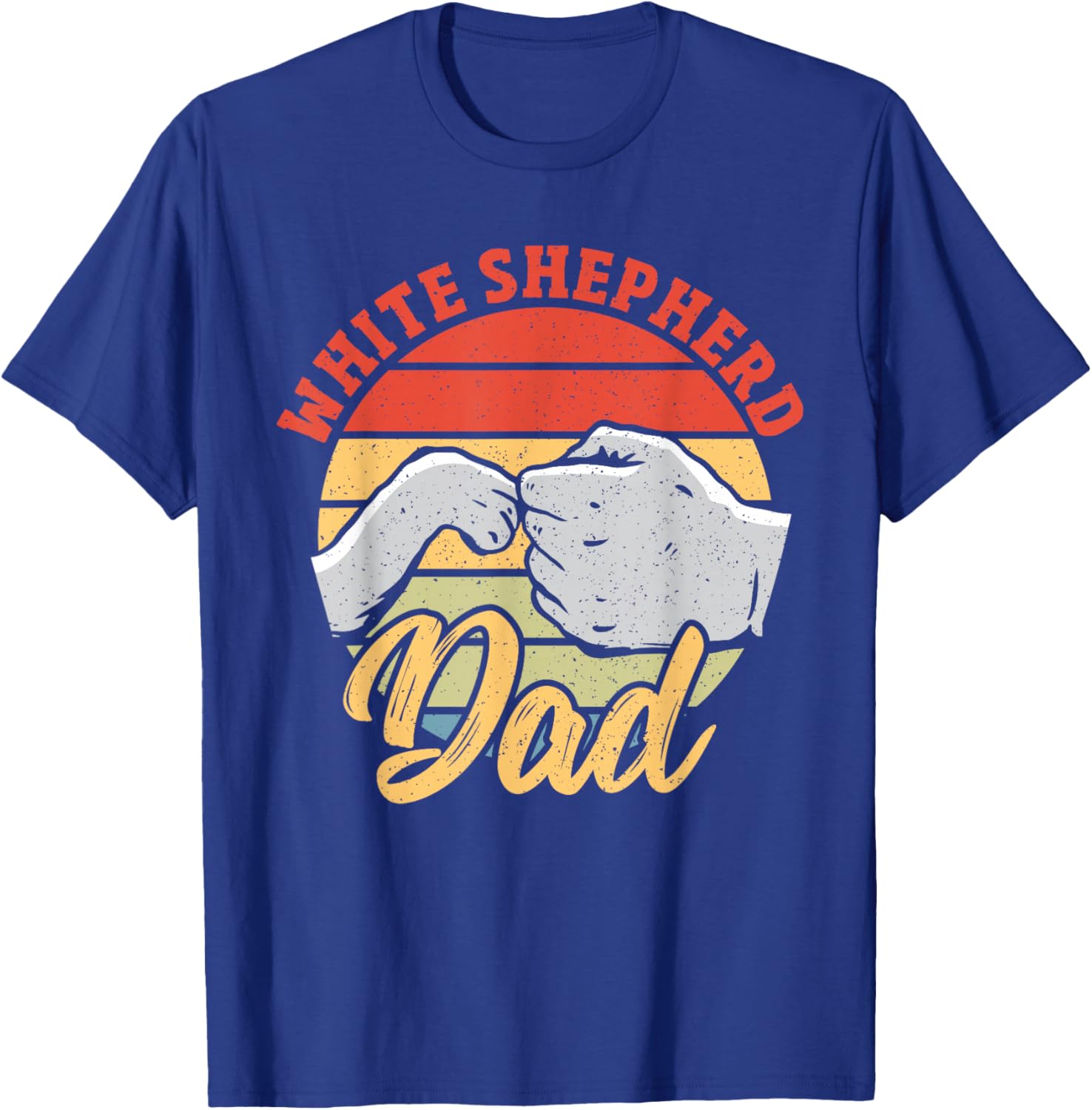 White Shepherd Dad Dog Vintage White German Shepherd T-Shirt - T-Shirt | Royal