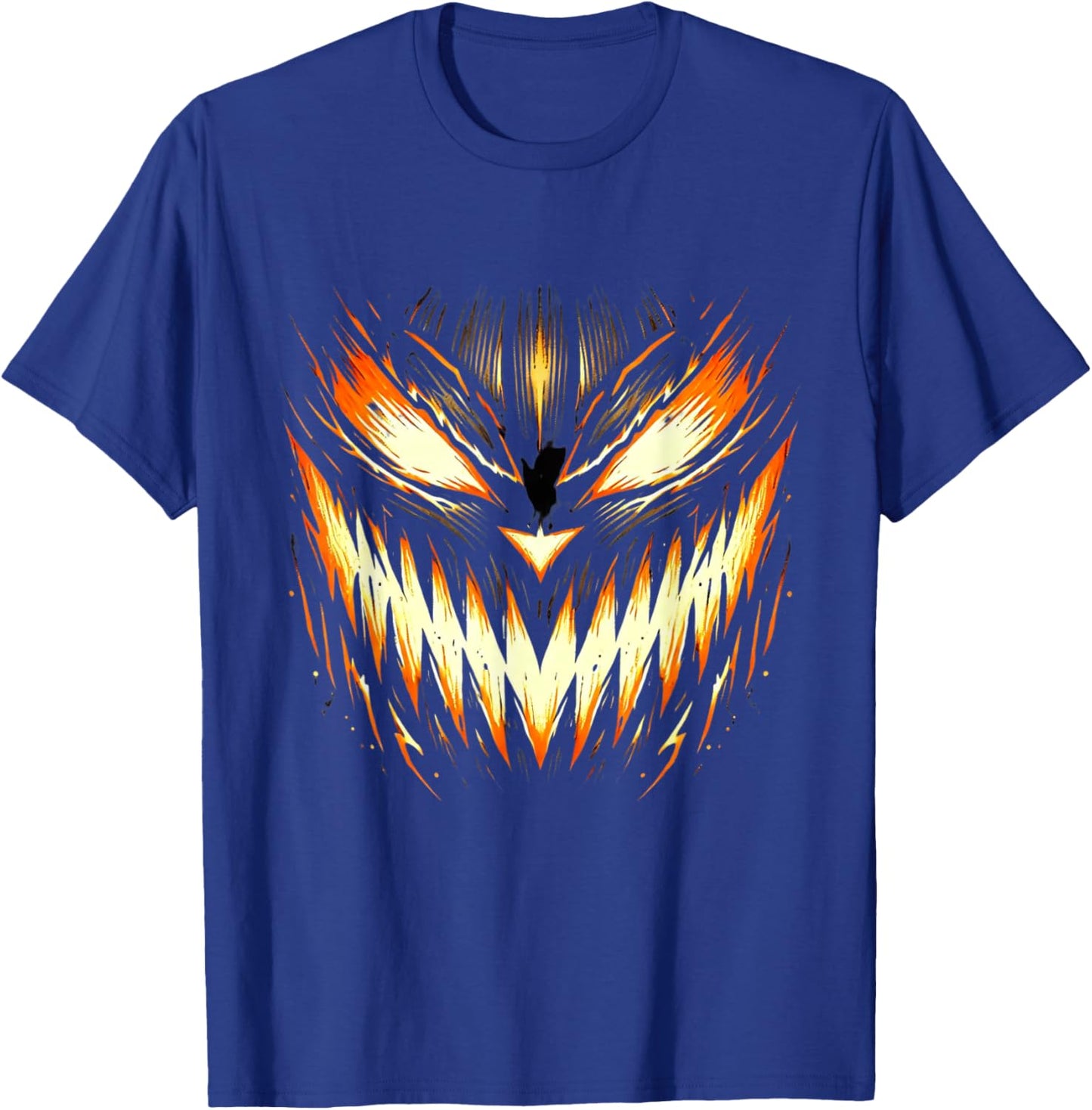 Scary Jack O Lantern Face Carved Pumpkin Halloween Costume T-Shirt - T-Shirt | Royal