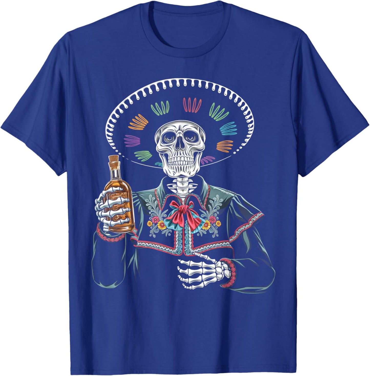 Skeleton Tequila Mexico Dia De Los Muertos Mexican Men T-Shirt - T-Shirt | Royal