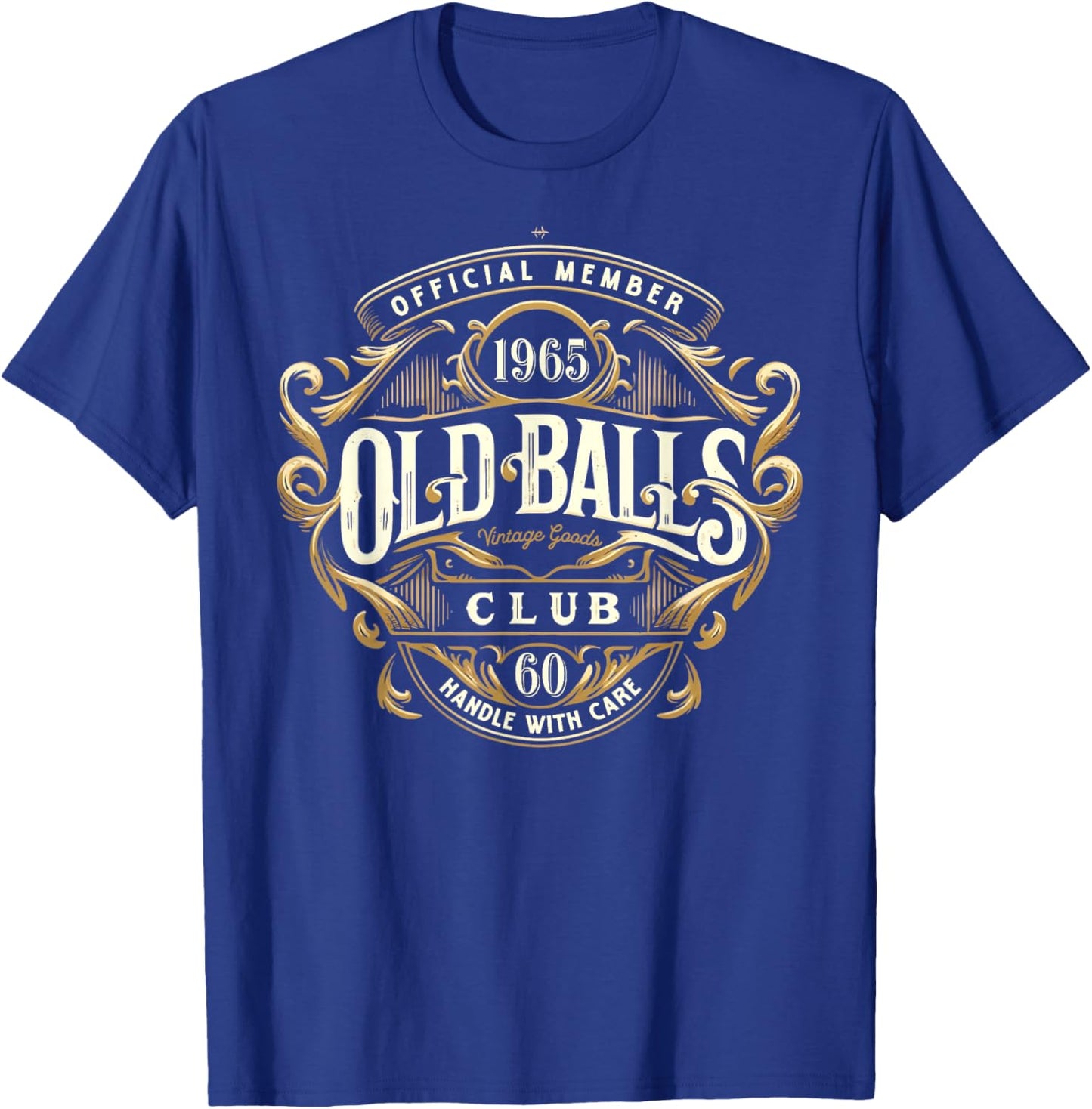Vintage 1965 Men's 60th Birthday Old Balls Club 60 T-Shirt - T-Shirt | Royal