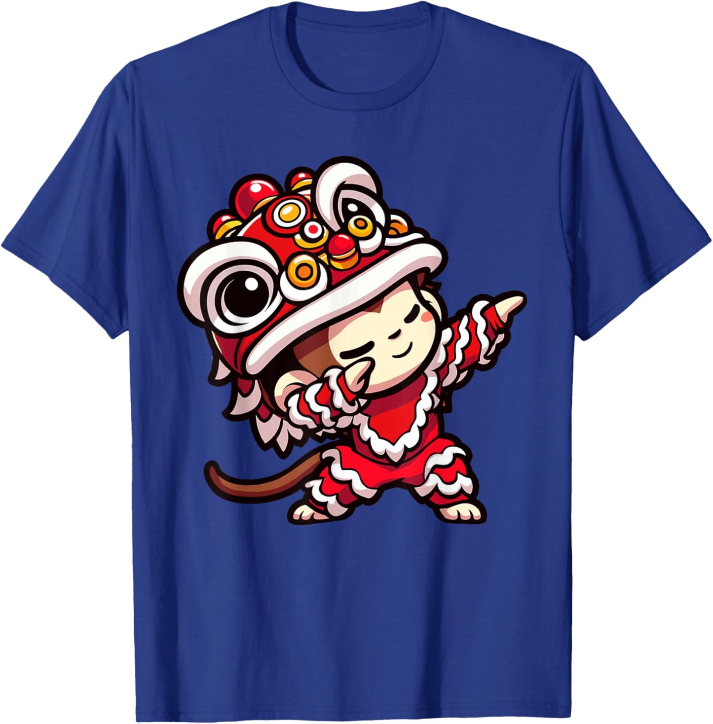 Chinese Lunar New Year 2025 - Dabbing Monkey Lion Dance T-Shirt - T-Shirt | Royal