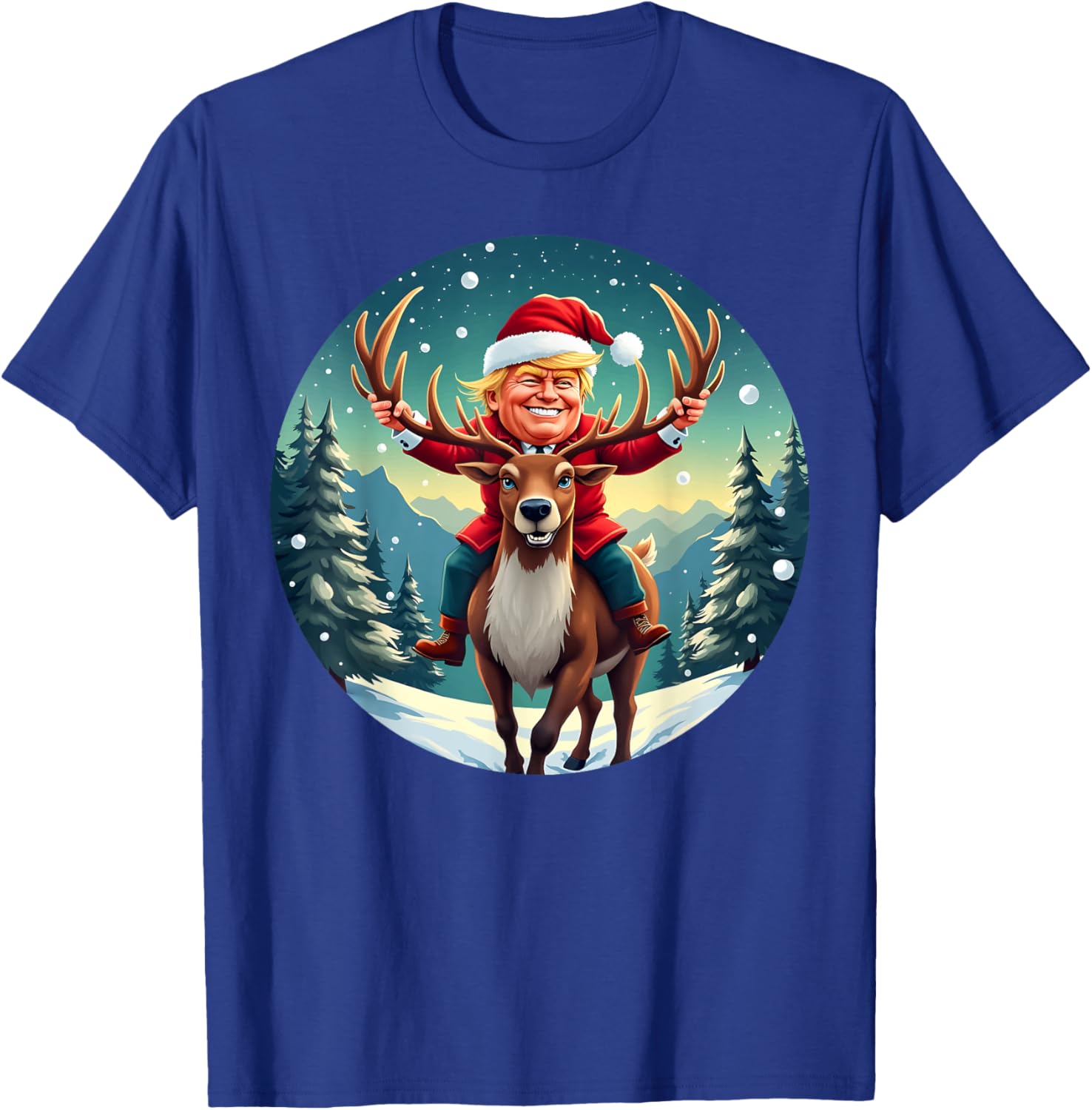 Santa Trump Xmas Donald Apparel Funny Christmas Pajamas T-Shirt - T-Shirt | Royal
