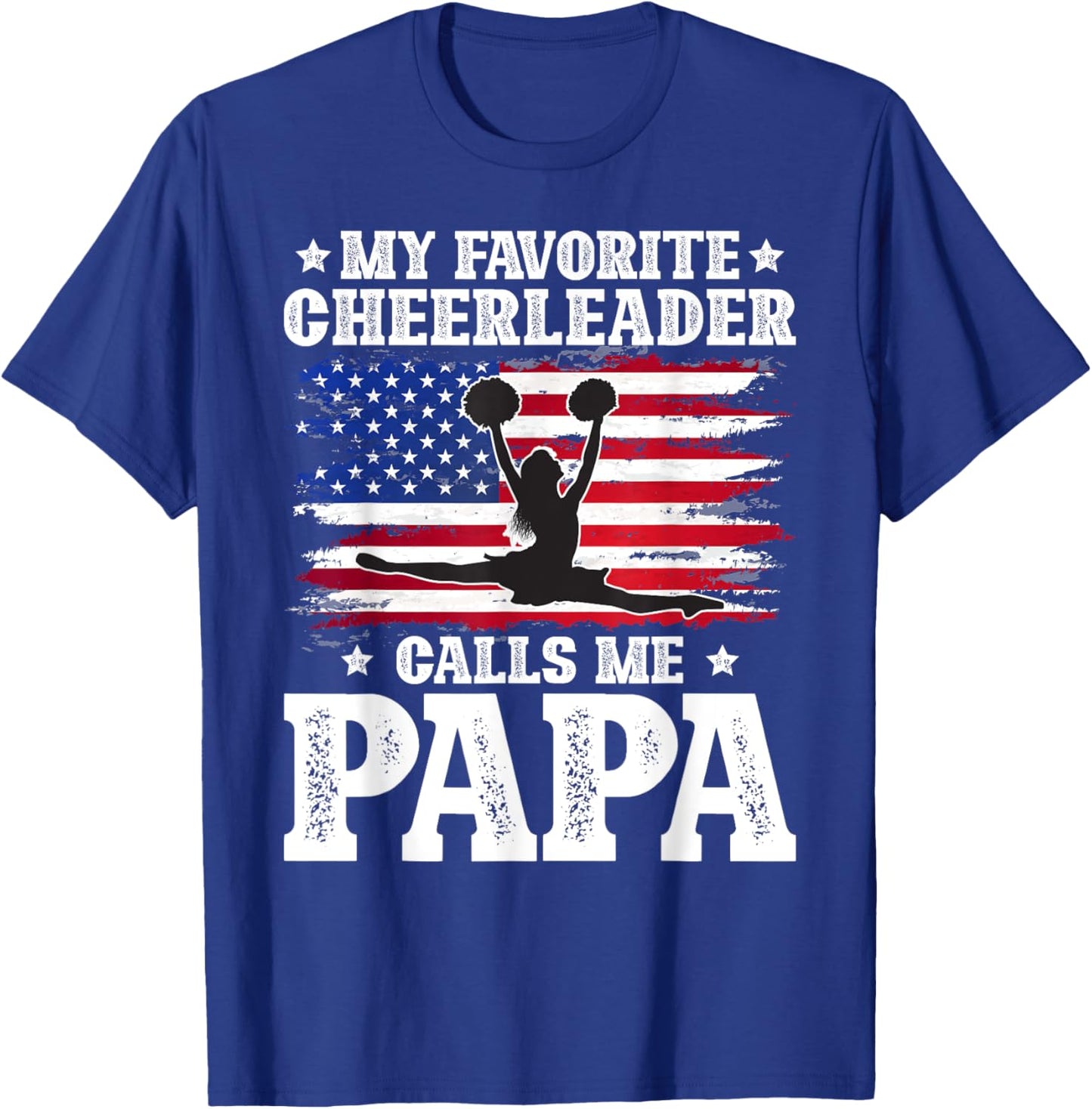 Proud Cheer Papa Grandpa Papa Of A Cheerleader Papa T-Shirt - T-Shirt | Royal