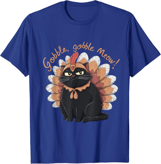 Celebrate Thanksgiving Funny Cat Dressed as Turkey Lovers T-Shirt - T-Shirt | Royal