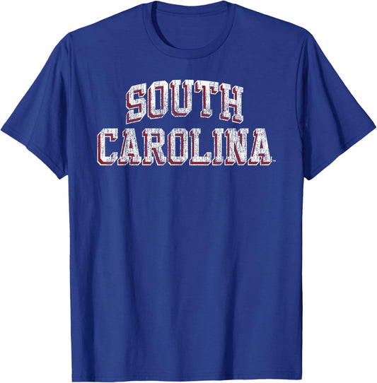 South Carolina Gamecocks Retro Arch Officially Licensed T-Shirt - T-Shirt | Royal