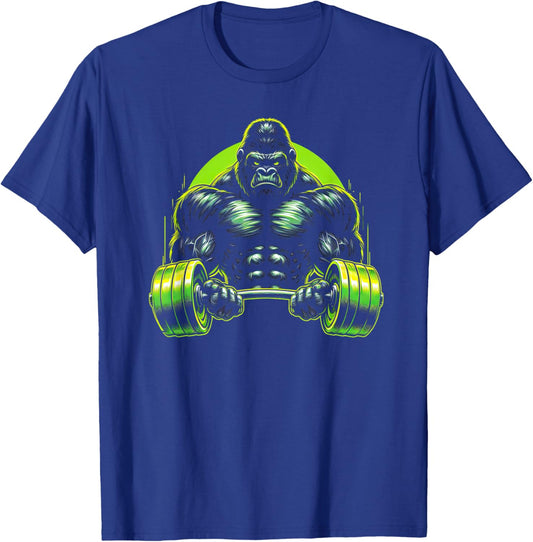 Gorilla Monkey Gym Wear Bodybuilding Workout Motivation T-Shirt - T-Shirt | Royal