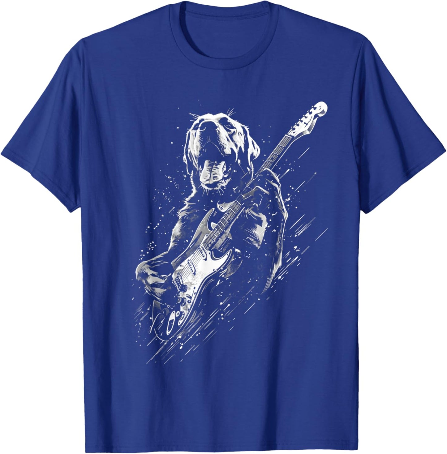 Labrador Retriever Dog Playing Electric Guitar Rock Dog Dad T-Shirt - T-Shirt | Royal