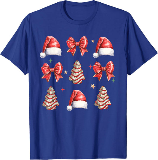 Cute Christmas Coquette Bow Xmas Pajamas Family Matching T-Shirt - T-Shirt | Royal