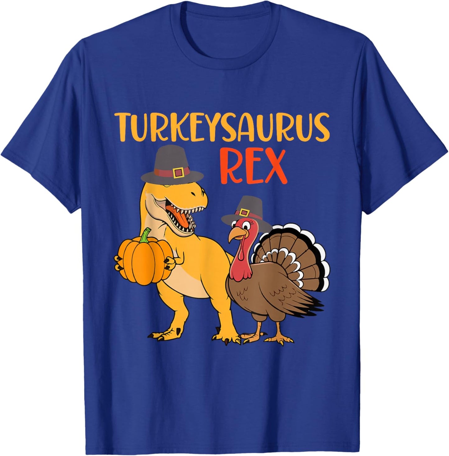 Turkeysaurus Rex Dab Gobbler Dino Toddler Boys Thanksgiving T-Shirt - T-Shirt | Royal