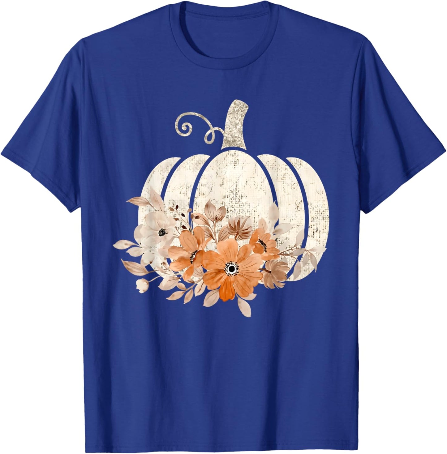 Fall Shirt Women Vintage Pumpkin Autumn Graphic Thanksgiving T-Shirt - T-Shirt | Royal