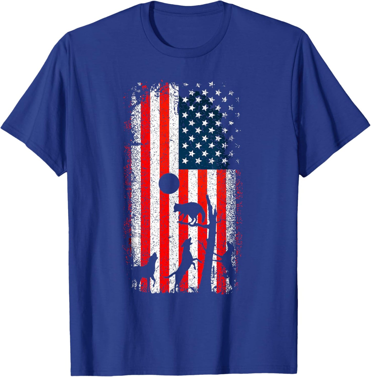 Hunting Dog American Flag Duck Bird Hunting For Boys Men T-Shirt - T-Shirt | Royal