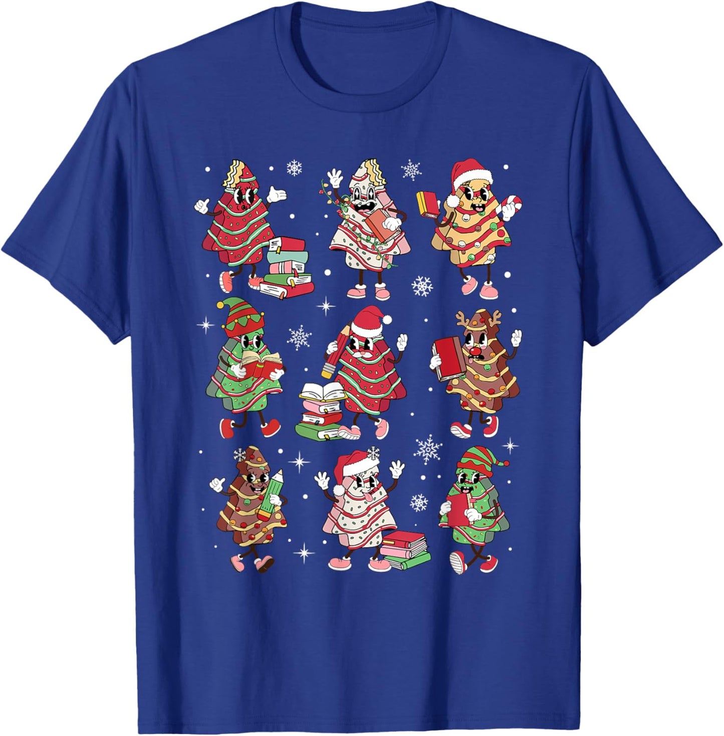 Cake Tree Teacher Student Christmas Pajamas Xmas Holiday T-Shirt - T-Shirt | Royal