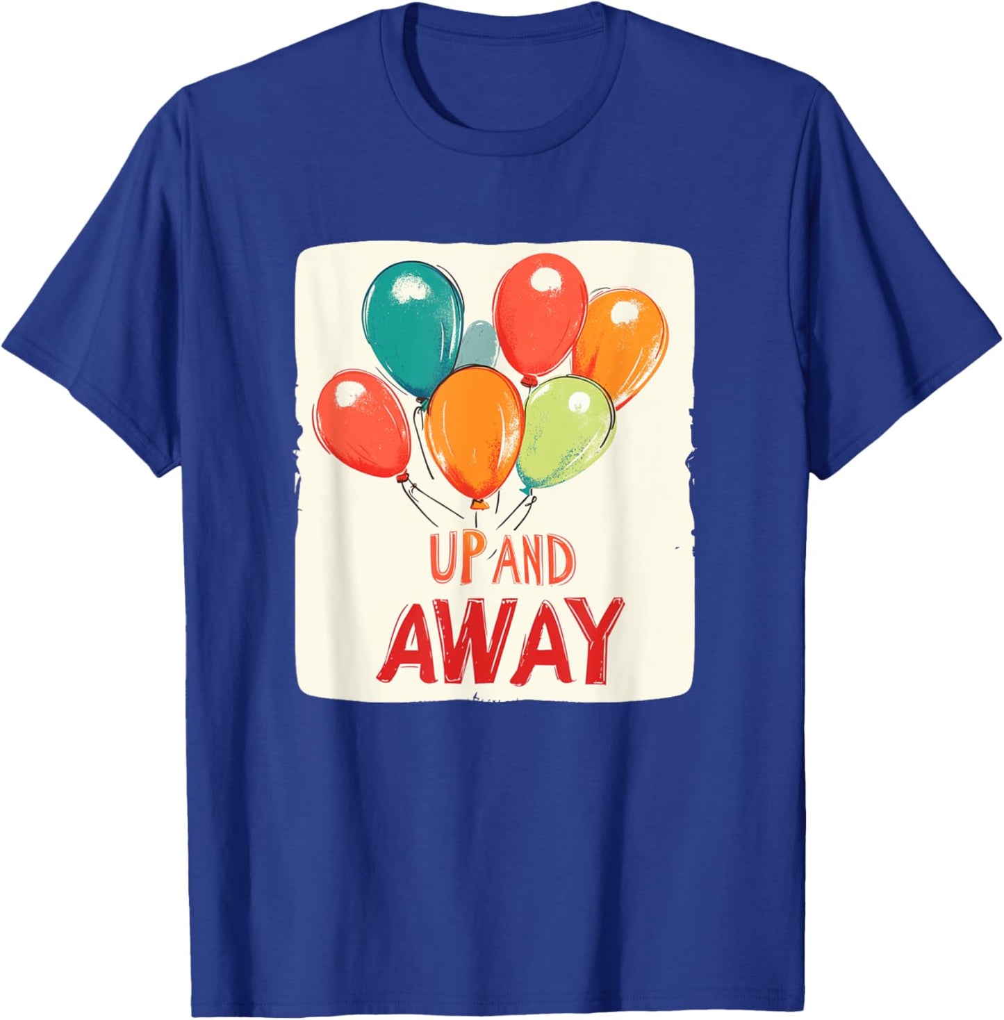 Colorful Balloons with Up and Away Statement Costume T-Shirt - T-Shirt | Royal