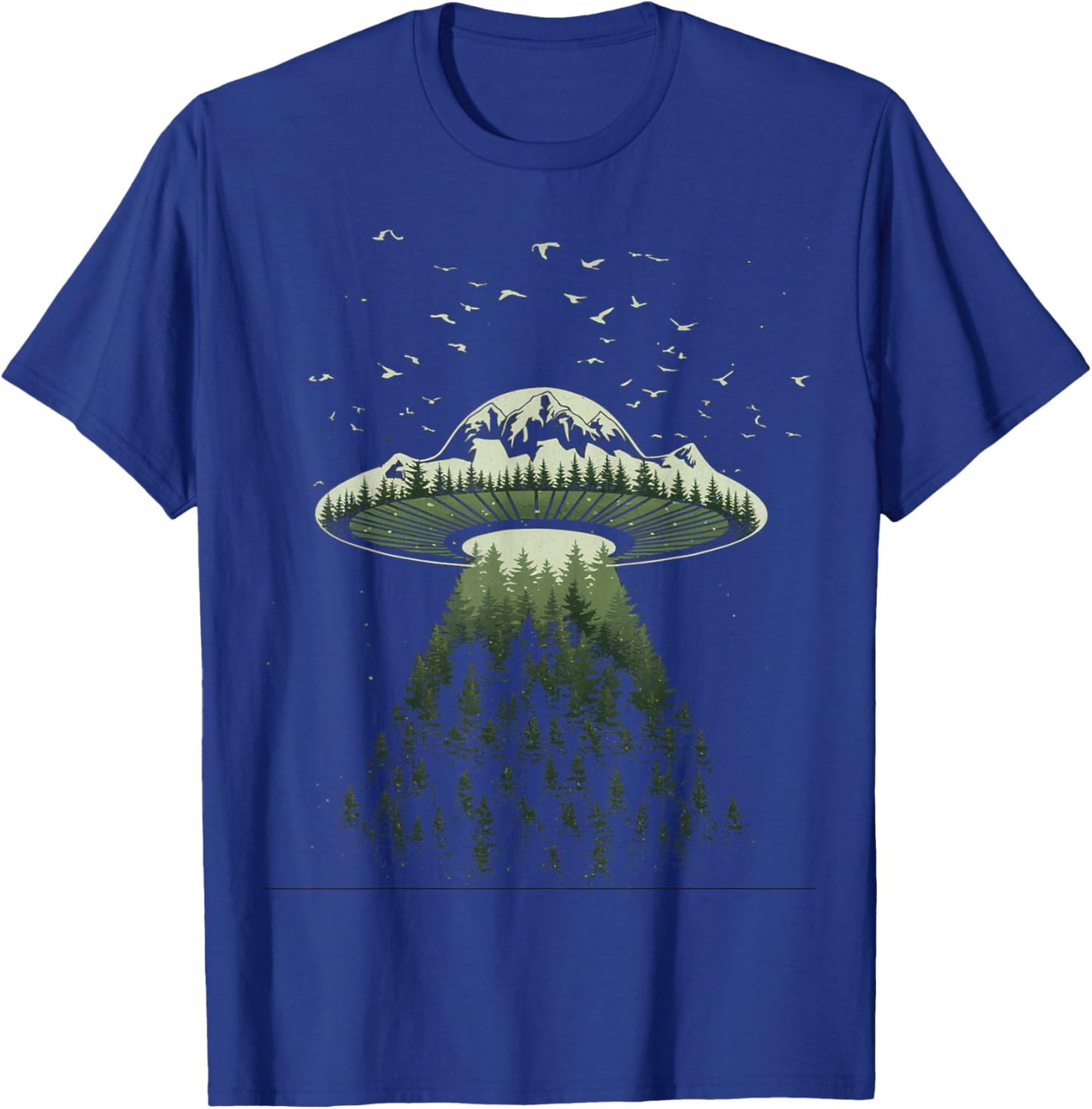 Vintage Alien Space Ship Earth Design UFO Black T-Shirt - T-Shirt | Royal