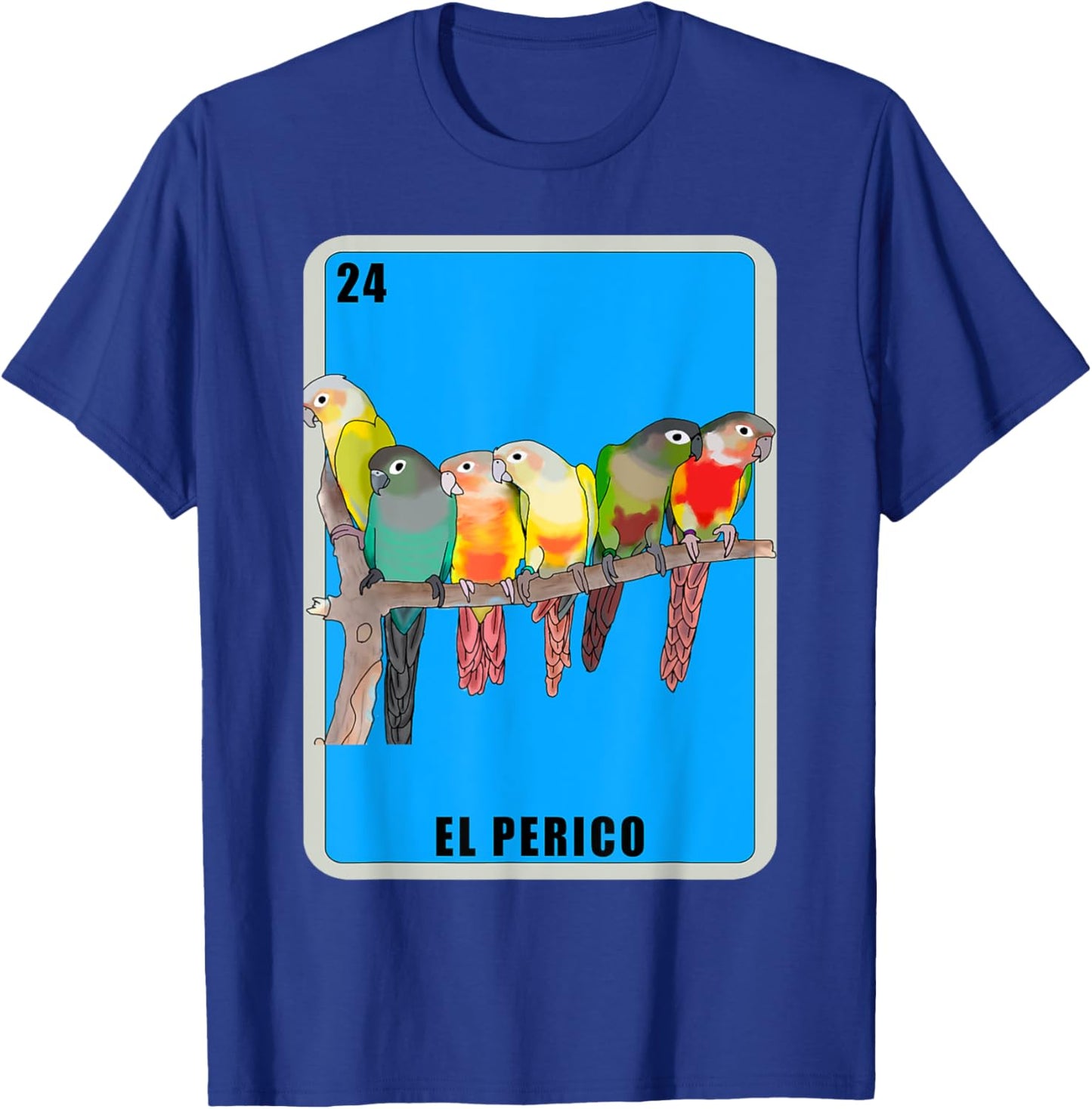 El Perico Card Parakeet Mexican Lottery Card T-Shirt - T-Shirt | Royal
