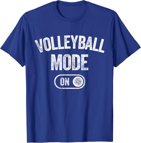 Volleyball Mode On Funny Spiker Gift Volleyball Player Coach T-Shirt - T-Shirt | Royal
