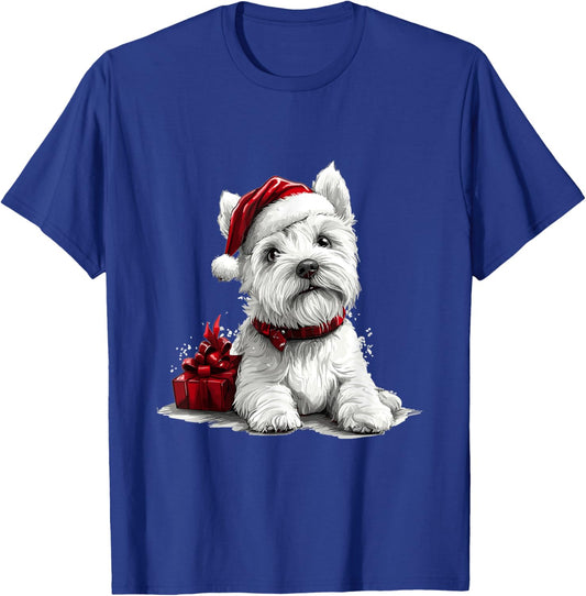 Cute West Highland White Terrier Dog Christmas Merry X-mas Women Kids T-Shirt - T-Shirt | Royal