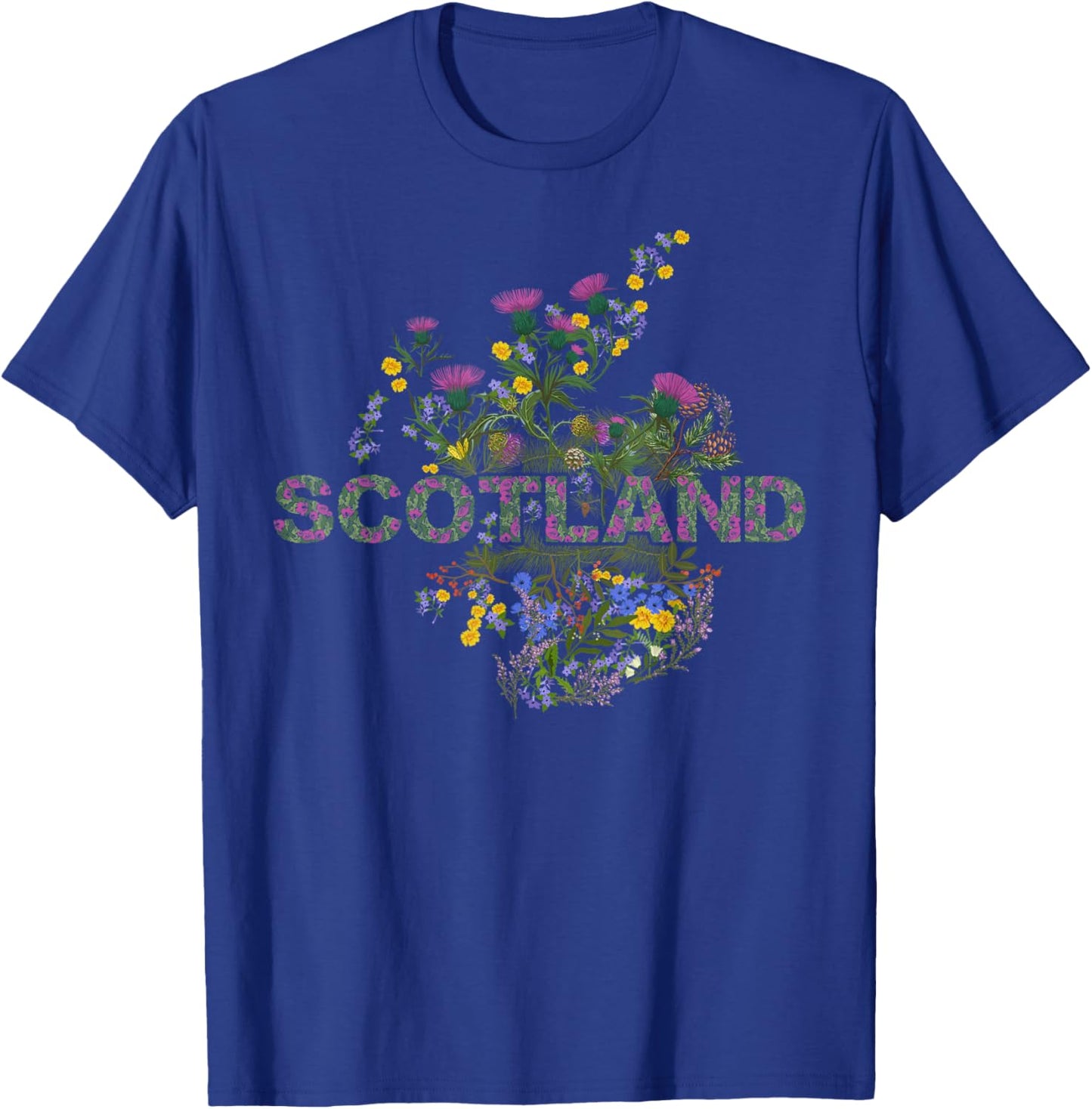 Scotland Map - Scottish Highland Botanicals Nature Souvenir T-Shirt - T-Shirt | Royal