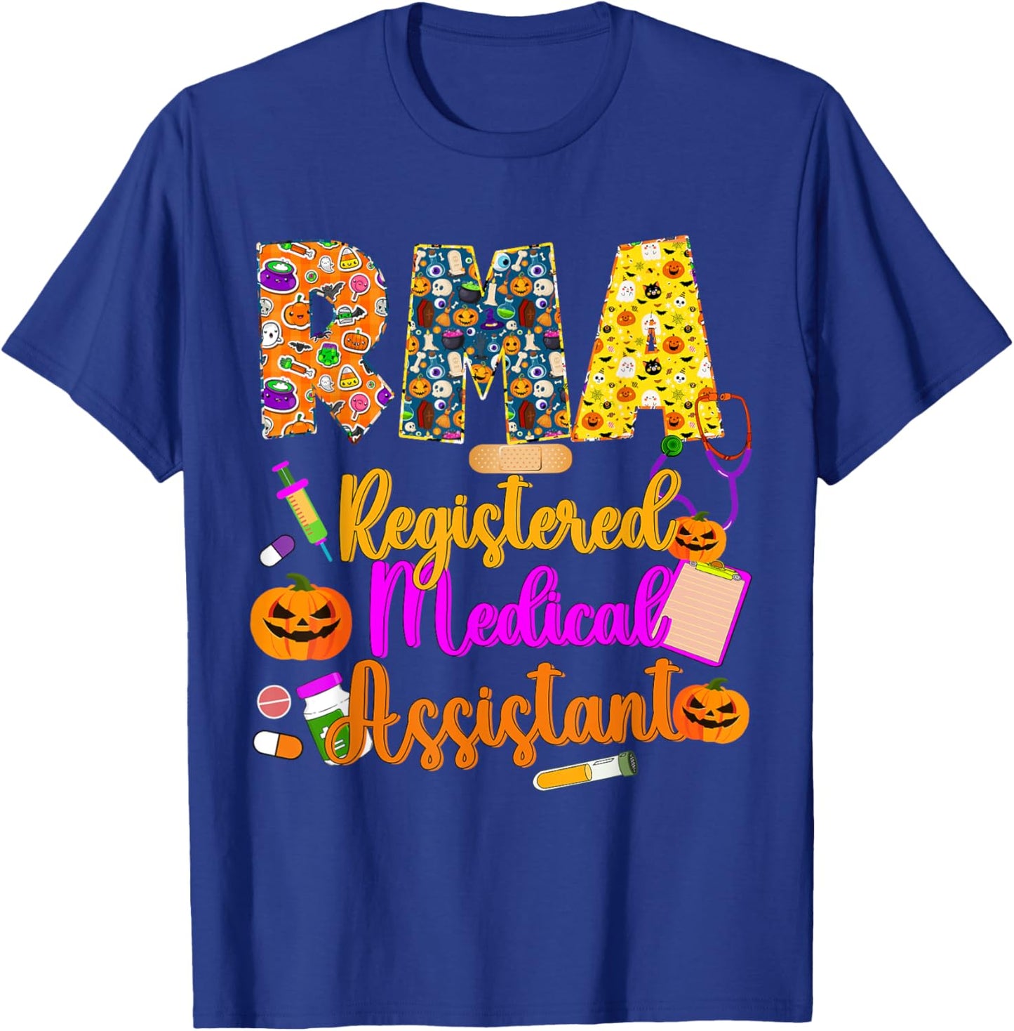 Halloween Rma Registered Medical Assistant Rma Nurse Life T-Shirt - T-Shirt | Royal