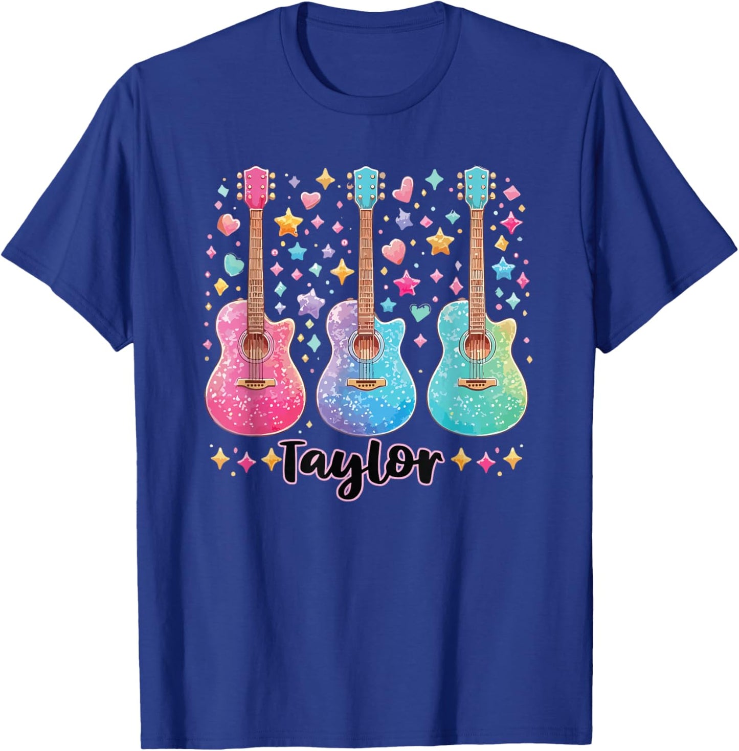 Girl Taylor First Name Personalized Groovy 80's Pink T-Shirt - T-Shirt | Royal