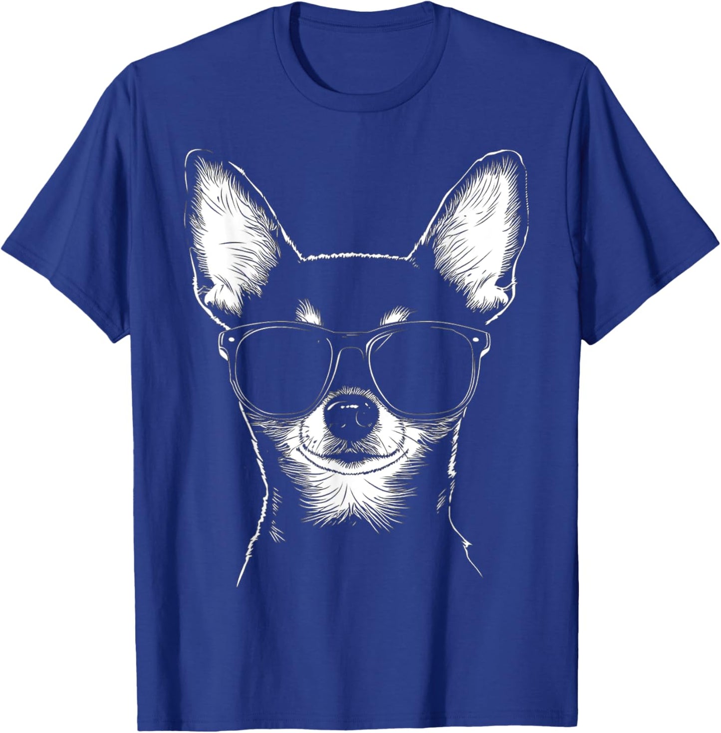 Chihuahua Dog Graphic Pet Artwork Sunglasses Chihuahua T-Shirt - T-Shirt | Royal
