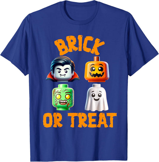 Building Bricks Halloween Costume Brick or Treat Monsters T-Shirt - T-Shirt | Royal