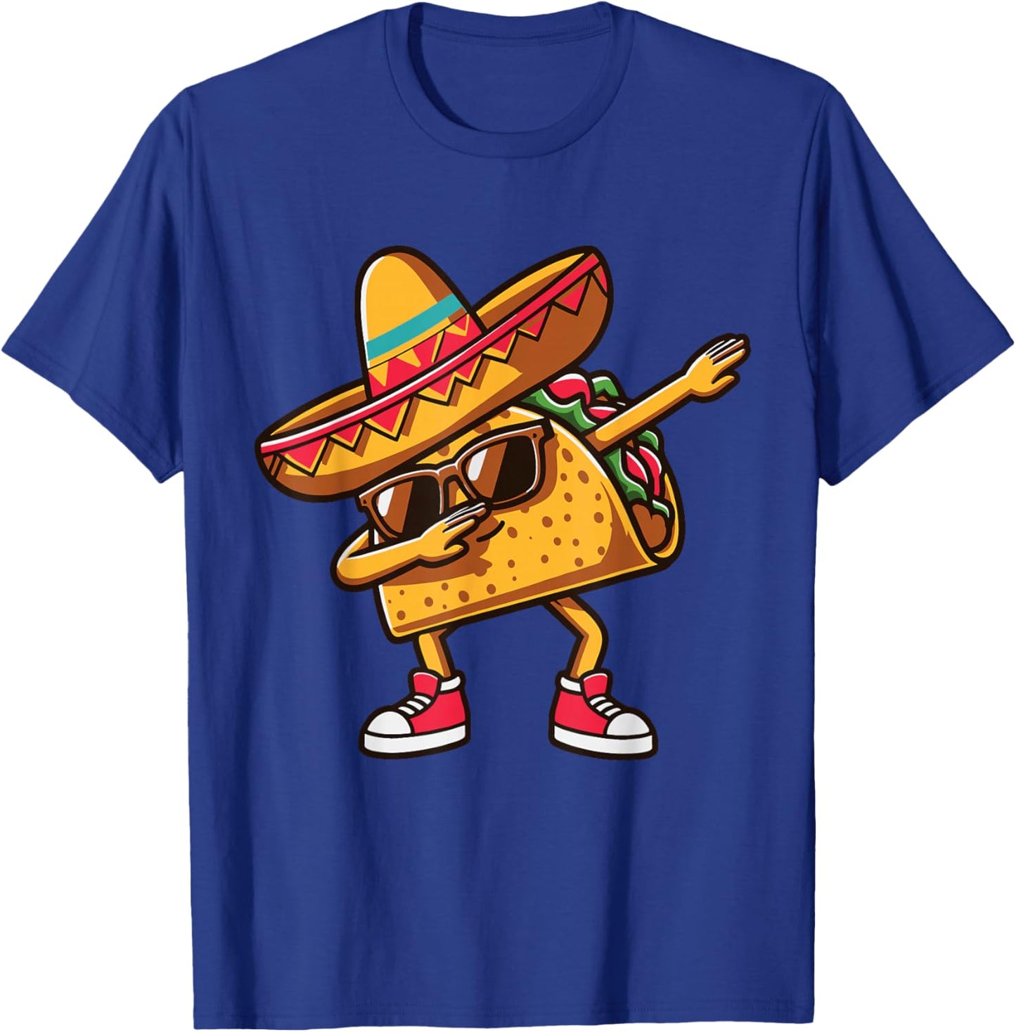 Funny Dabbing Taco Mexican Tacos Men Women Kids Boys Girls T-Shirt - T-Shirt | Royal