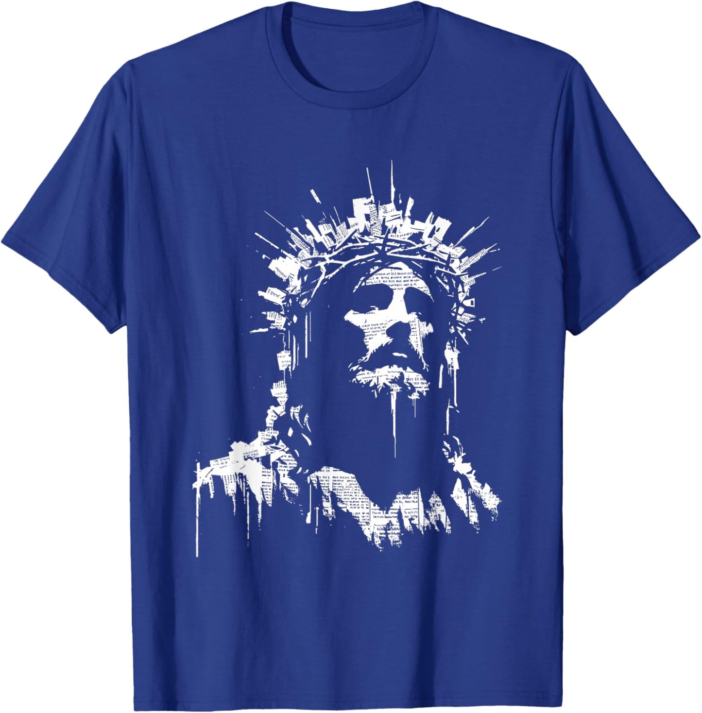 Jesus Newspaper Illustration - Vintage Christian Religious T-Shirt - T-Shirt | Royal