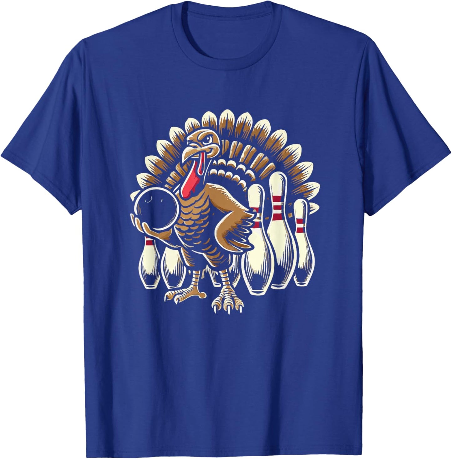 Bowling Turkey Thanksgiving Thanksgiving Day Turkeys T-Shirt - T-Shirt | Royal