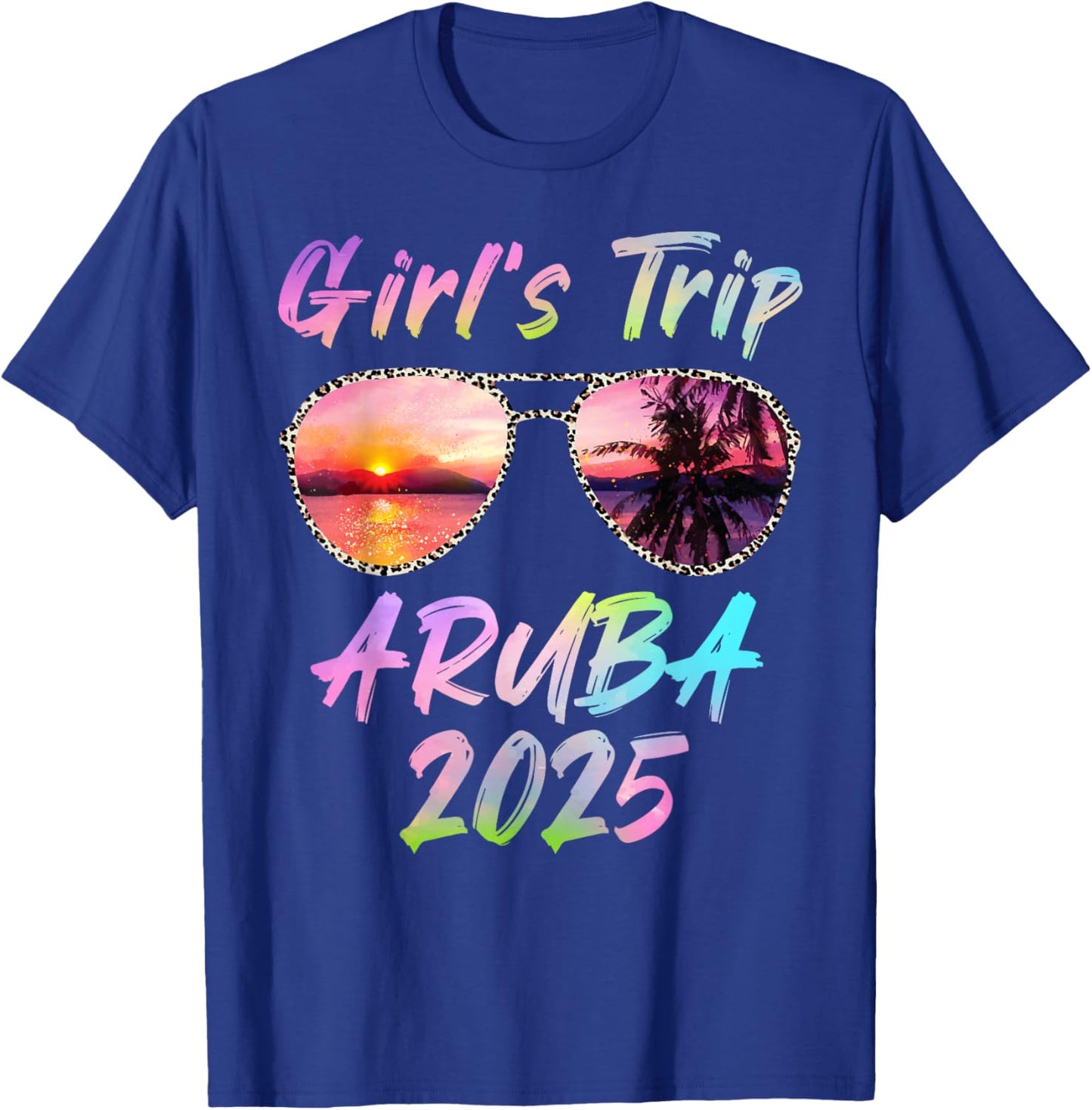 Girls Trip Aruba 2025 Summer Vacation Sunglass Holiday T-Shirt - T-Shirt | Royal