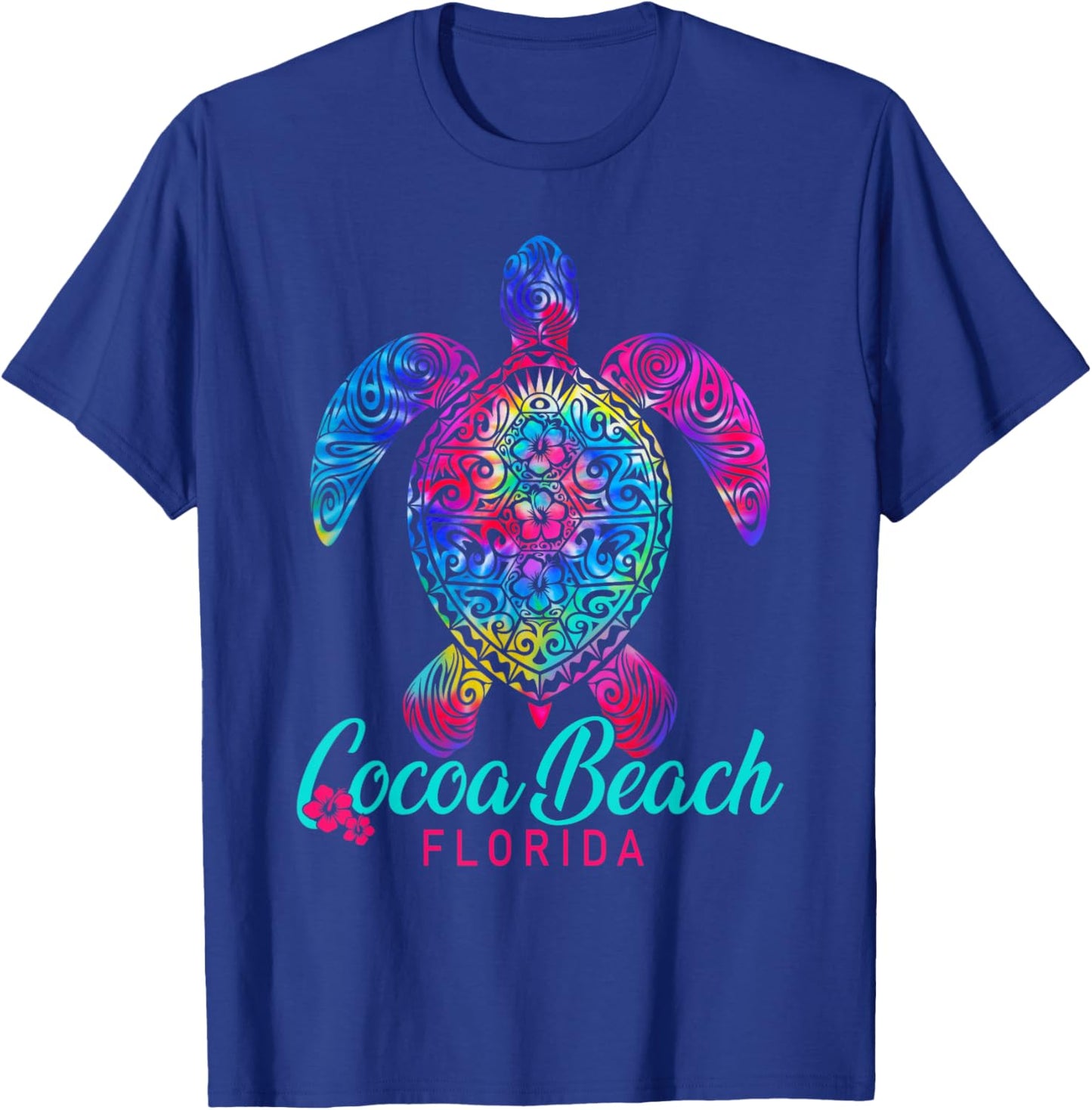 Cocoa Beach Florida Tribal Tie Dye Sea Turtle T-Shirt - T-Shirt | Royal