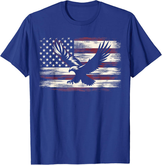 Bald Eagle 4th of July Christmas American T-Shirt - T-Shirt | Royal