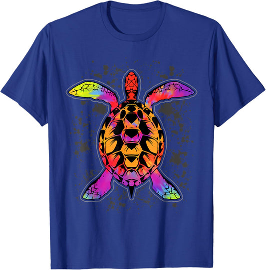 Tie Dye Turtle Ocean Animals Tie Dyed T-Shirt - T-Shirt | Royal