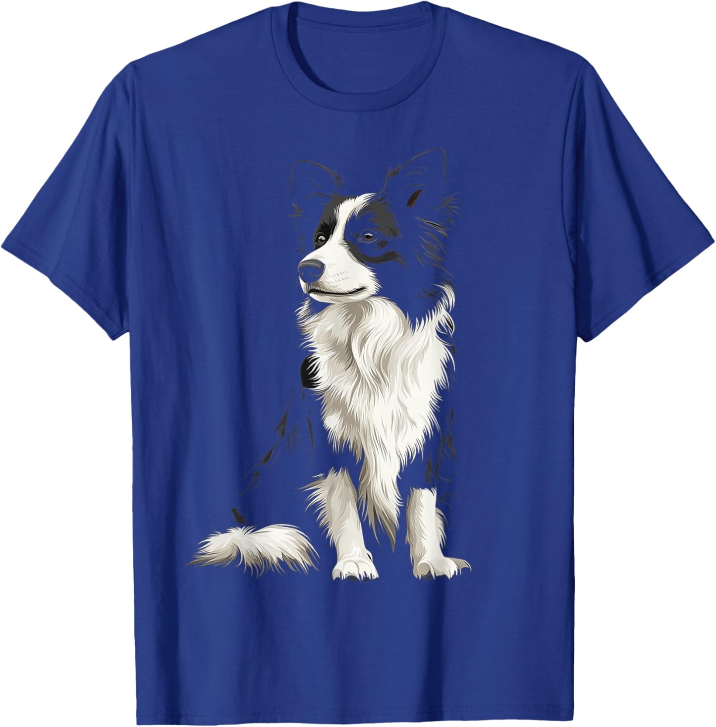 Border Collie Dog Motif Pet Illustration Border Collie T-Shirt - T-Shirt | Royal