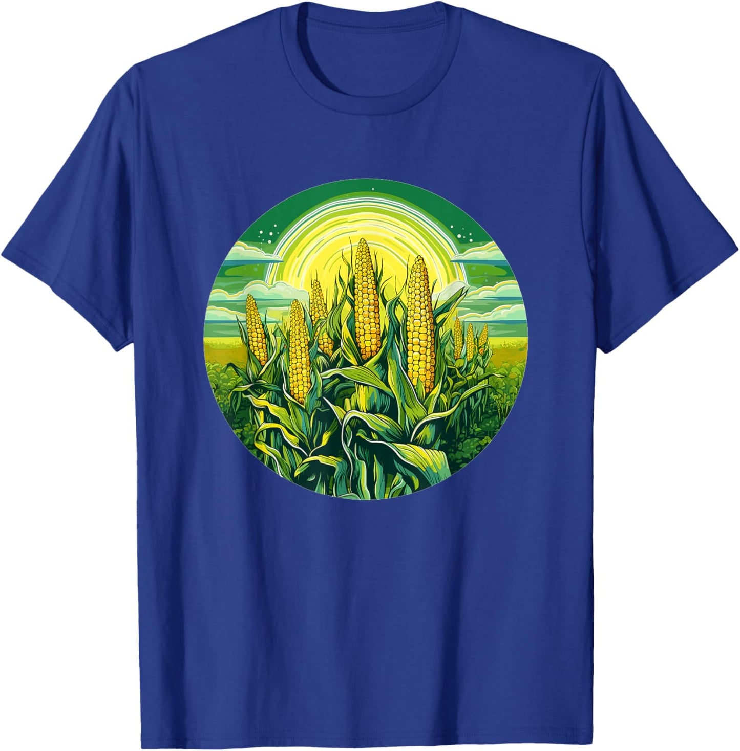 Cornfield Under Radiant Sun Nature Scene T-Shirt - T-Shirt | Royal