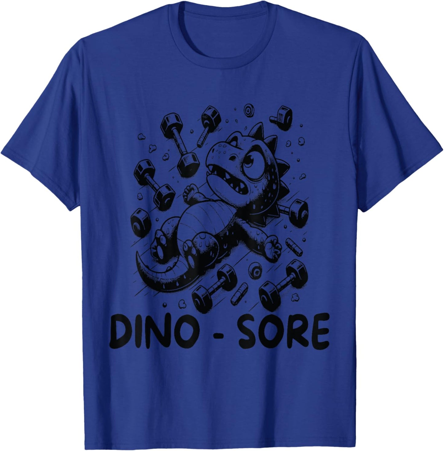 Funny Dinosaur Workout Gag Dino Sore Lifting Gym T-Shirt - T-Shirt | Royal