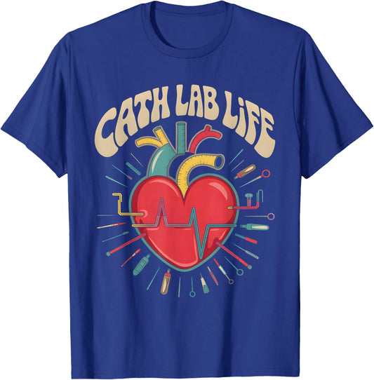 Cath Lab Life Cardiac Cath Lab Medical Medicine T-Shirt - T-Shirt | Royal