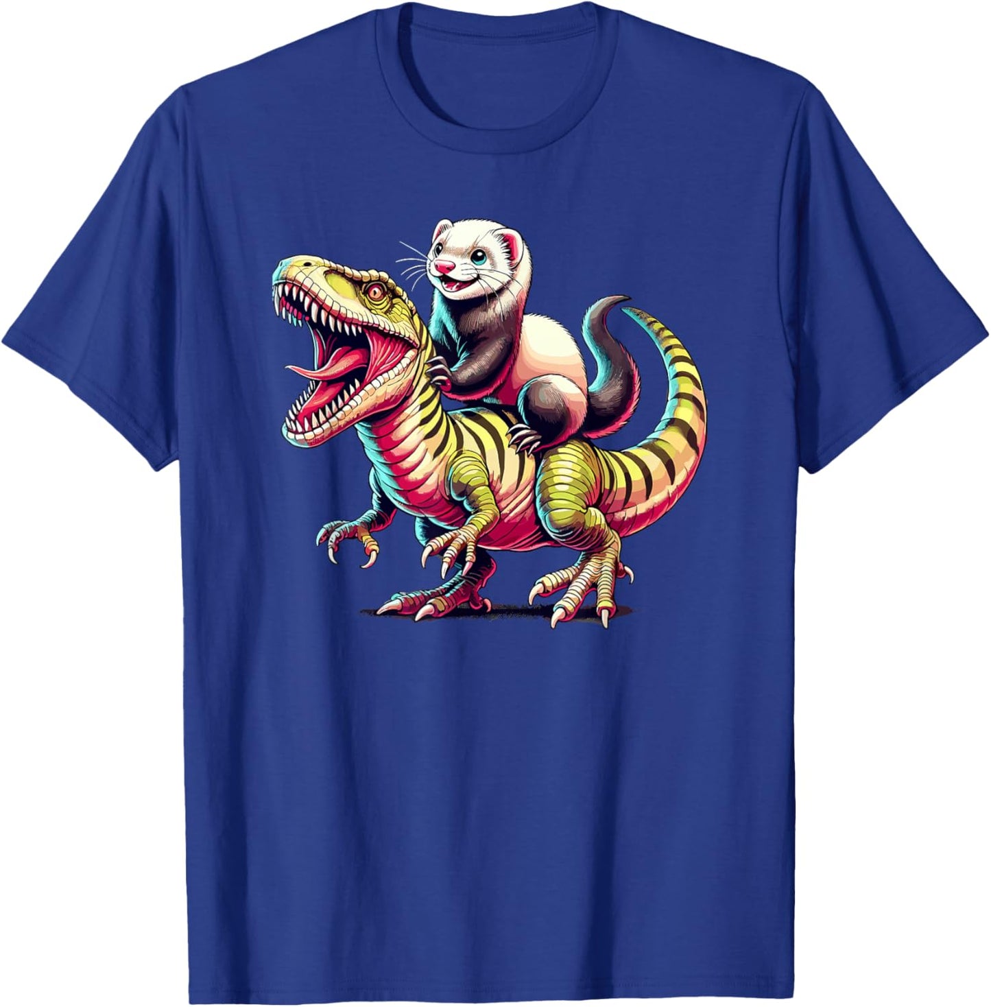 Dinosaur T-Rex Ferret Tyrannosaurus Rex T-Shirt - T-Shirt | Royal