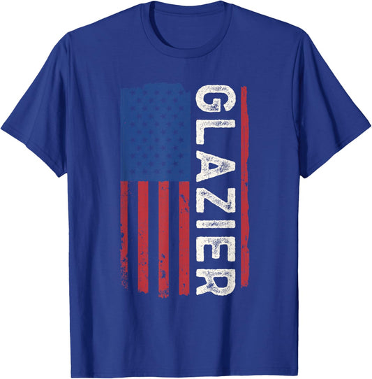 Glazier Us Flag T-Shirt - T-Shirt | Royal