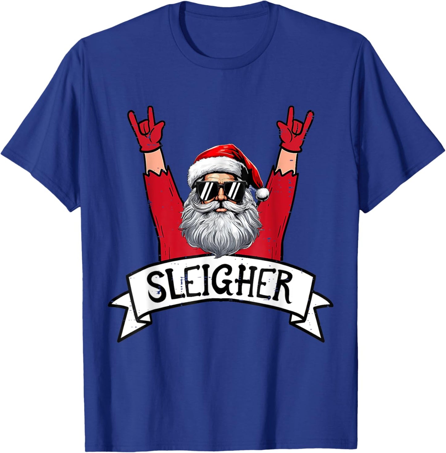 Christmas Sleigher Santa Rock Xmas Rocker Men Women Kids Boy T-Shirt - T-Shirt | Royal