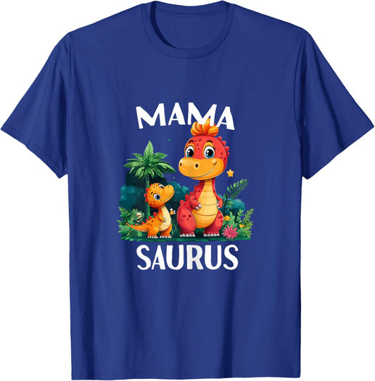 Mamasaurus Mama Saurus Dinosaur Matching Family Women T Rex T-Shirt - T-Shirt | Royal