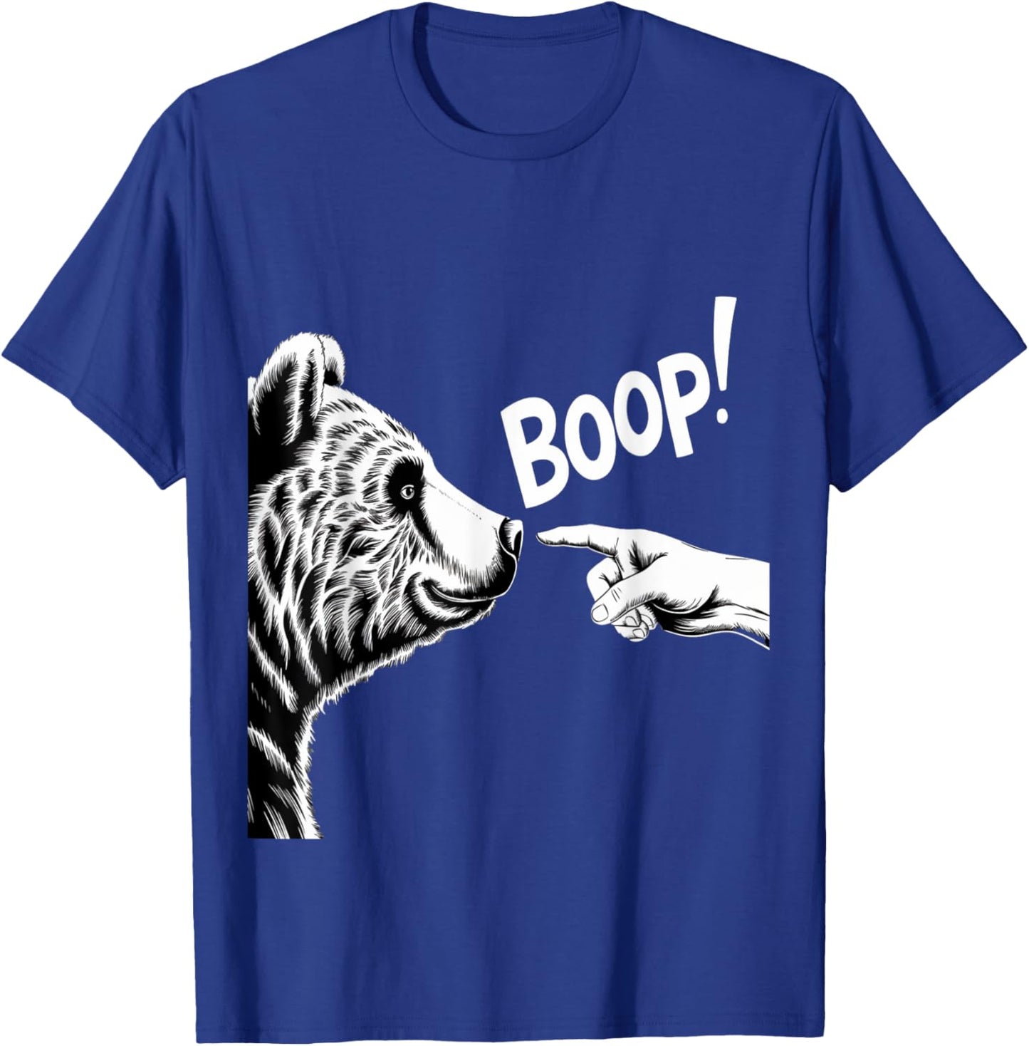 Funny Bear Boop Finger Nose Design T-Shirt - T-Shirt | Royal
