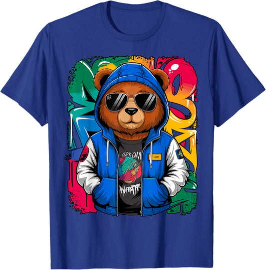 Hip Hop Teddy Bear with Sunglasses Rap Music T-Shirt - T-Shirt | Royal
